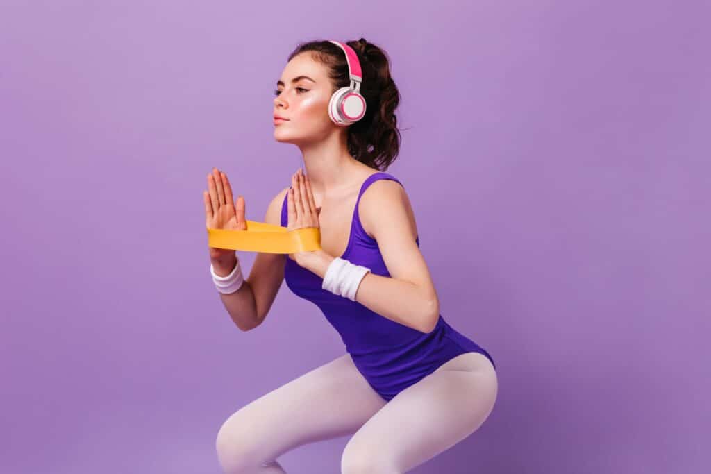 gym workout with motivational music headphones