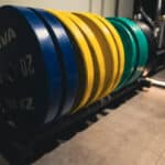 Weight plates in the NXT LVL Amsterdam South studio