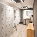 Changing room and locker area at NXT LVL Amstelveen studio